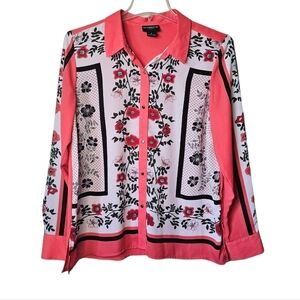 Liz Claiborne Career Floral Lightweight Button Down Size Small Coastal Cowgirl